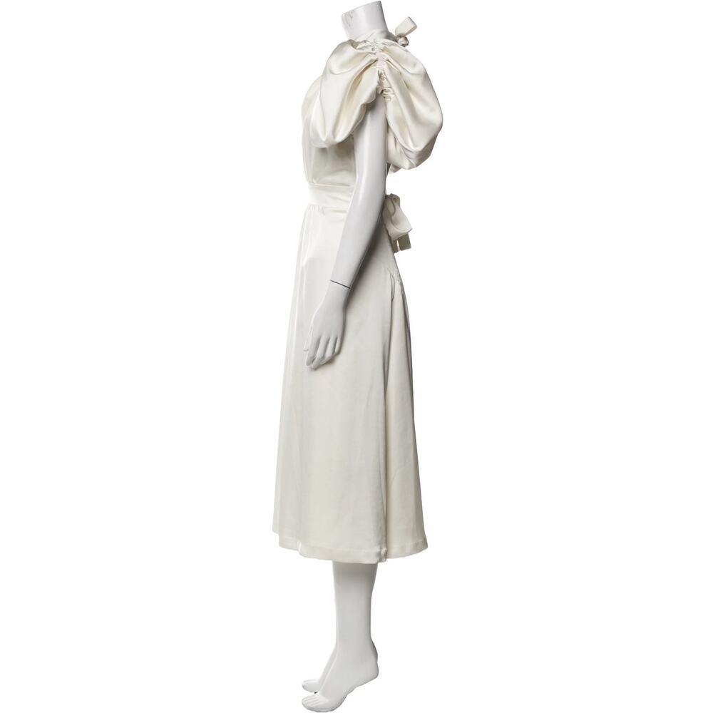 ROTATE Noon Puff Sleeve Open Back Midi Dress Satin Bridal NWT 2 - Picture 5 of 16